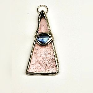 Labradorite and Pink Glass Pendant